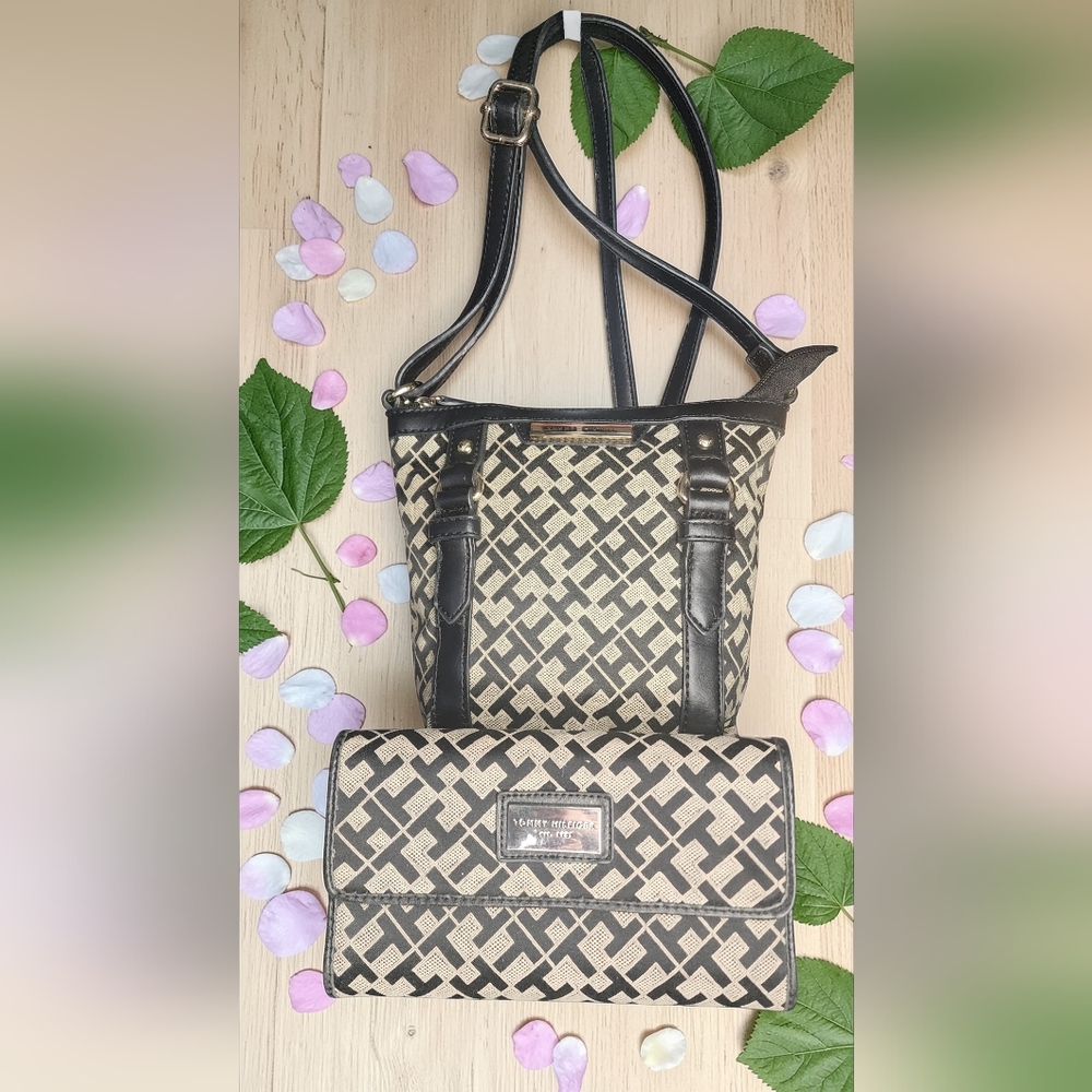 Tommy Hilfiger Monogram Crossbody Bag With Matching Wallet